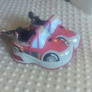 Tonka Red and Gray Kids Sneakers